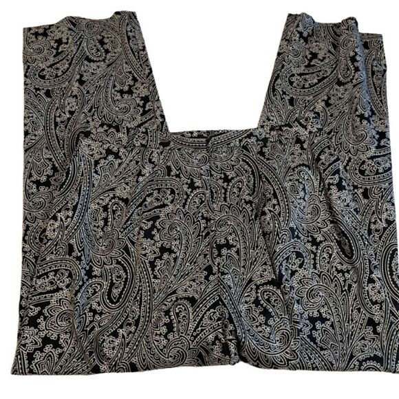 Liz Claiborne Cosette Women's Sport Pants Paisley Print Black Size 12 - Picture 6 of 11